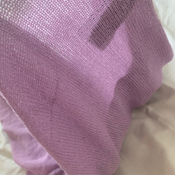 Sparkle & Fade Purple Knit Top With Sheer Sleeves - Picture 6 of 15